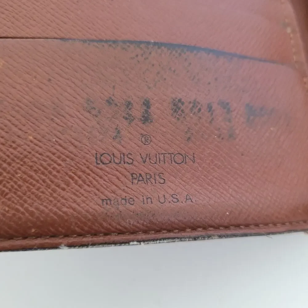 Vintage Louis Vuitton Men's LV Brown Bi-Fold Leather Wallet‎ Monogram Card Bill